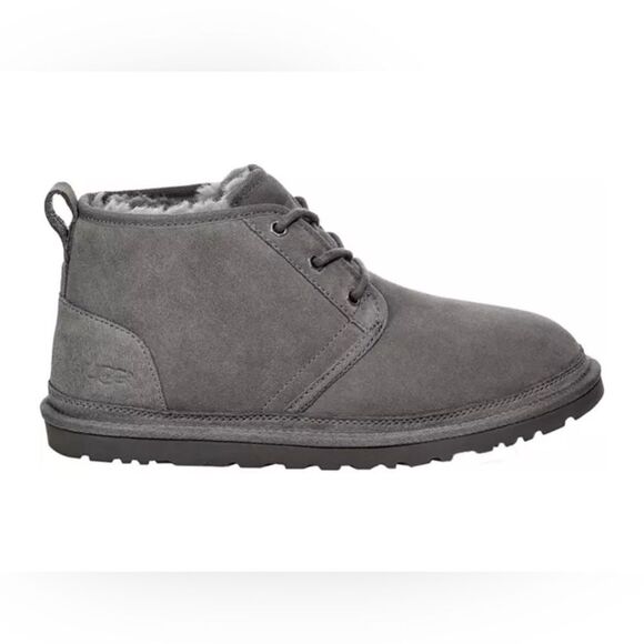 UGG Men's Neumel Suede Casual Boots Slippers in Grey - Picture 3 of 4